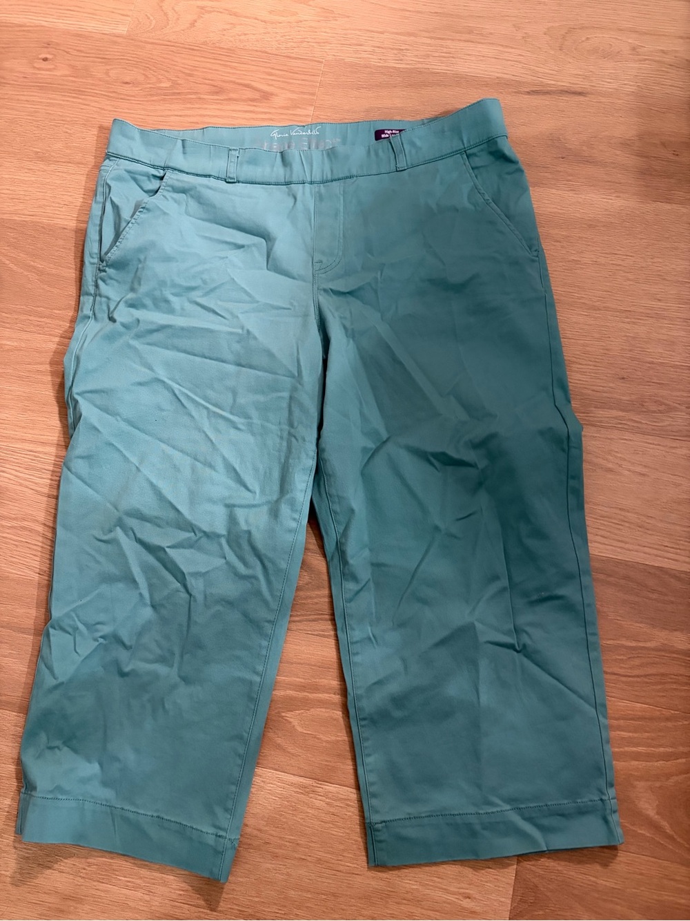 Gloria Vanderbilt Teal Women's Chino Capris